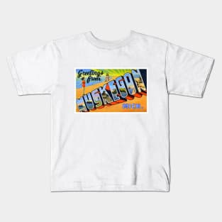 Greetings from Muskegon Michigan - Vintage Large Letter Postcard Kids T-Shirt